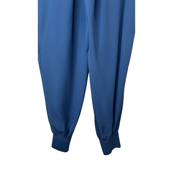 Theory Small 100% Silk Harem Jogger Pants Brilliant Blue Pockets Elastic Waist - Picture 14 of 16